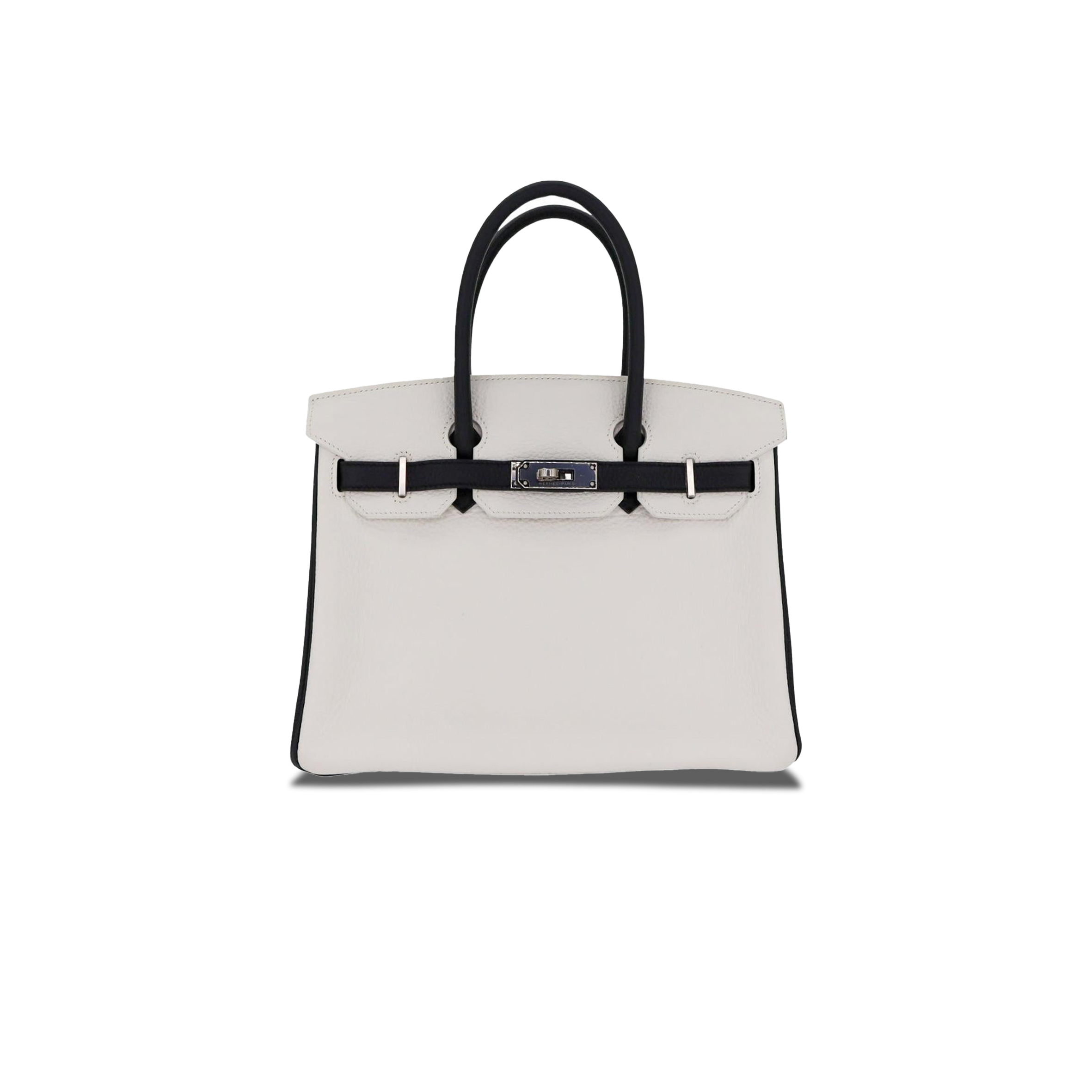 H**mes master birkin 30 togo leather milkshake white silver buckle bag 2632222857052 (30*23*15cm)